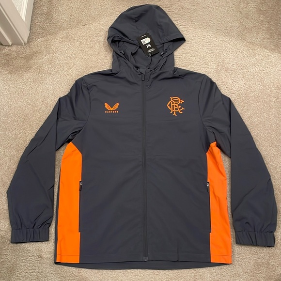 Castore Other - Castore Rangers Mens 23/24 Lightweight Training Jacket - Grey/Orange size L NWT